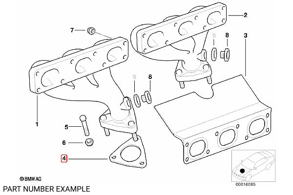 BMW Exhaust Flange Gasket (3-Bolt) – 18301716888