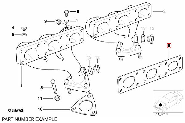 BMW Exhaust Manifold Gasket - 11621744252