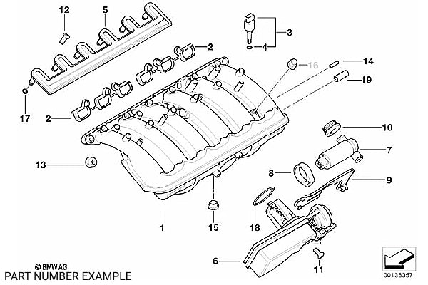BMW Intake Manifold Gasket Set for M52 M54 – 11611436631