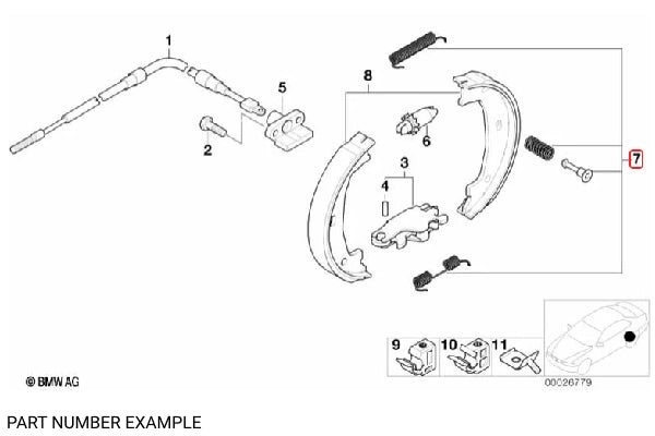 BMW Parking Brake Spring Repair Kit for E36, Z3 – 34419064274