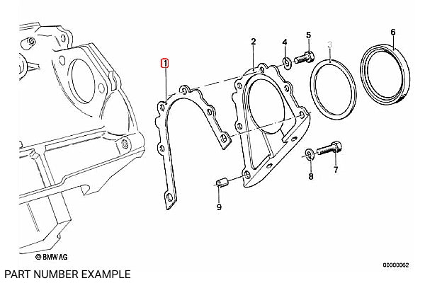 BMW Rear Main Crank Seal Gasket  – 11141432240