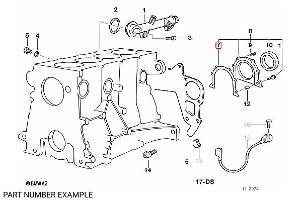 BMW Rear Main Crank Seal Gasket  – 11141432240