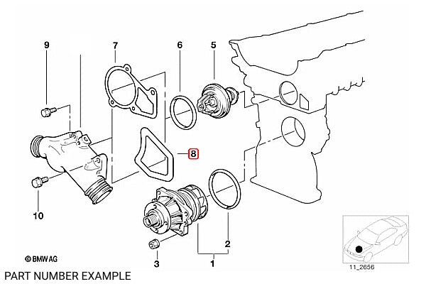 BMW Thermostat Housing Gasket for M5x S5x - 11531740437