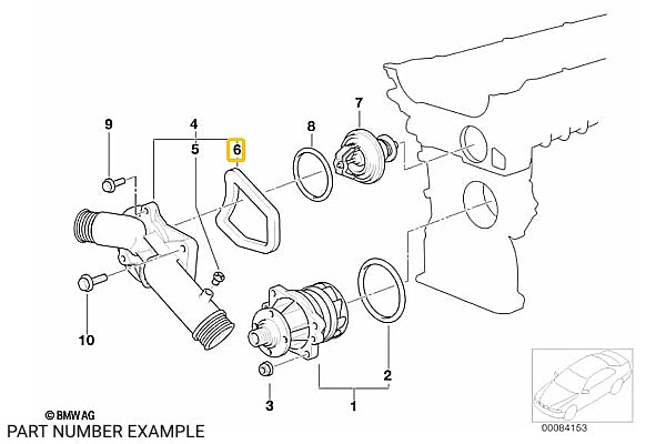 BMW Thermostat Housing Gasket for M5x S5x - 11531740437