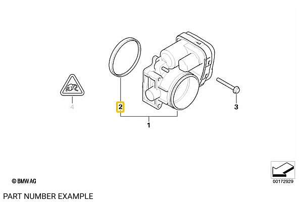 BMW Throttle Body Seal / Gasket for M54 - 13547504729