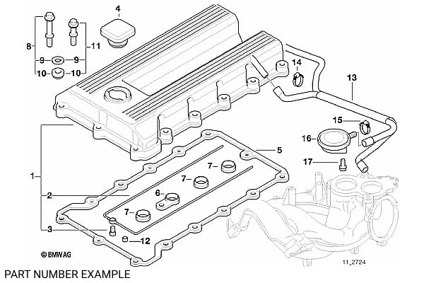 BMW Valve Rocker Cover Gasket Set for M42/M44 - 11121721876