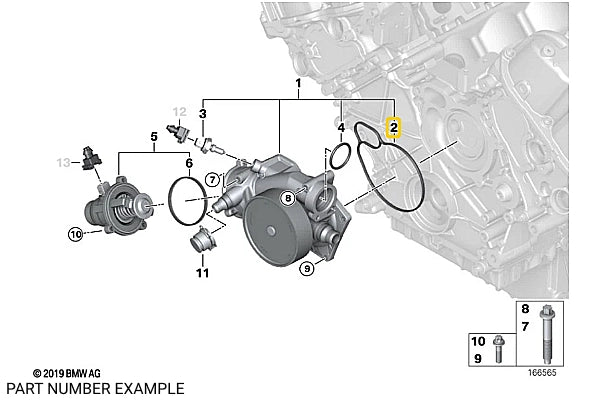 BMW Water Pump Gasket for N63 - 11517549445