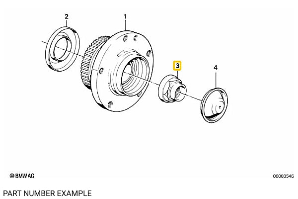 BMW Collar Nut for Front Wheel Bearing - 31211128336