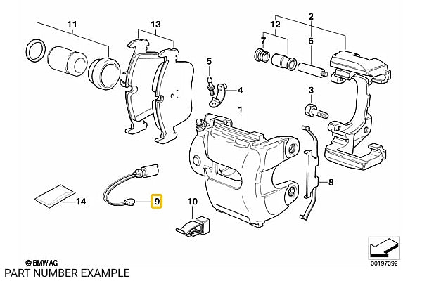 Front Brake Pad Wear Sensor for E36 - 34351181338