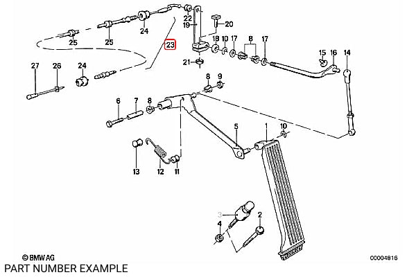Genuine BMW Bowden Accelerator Cable for E24 E28 – 35411153443