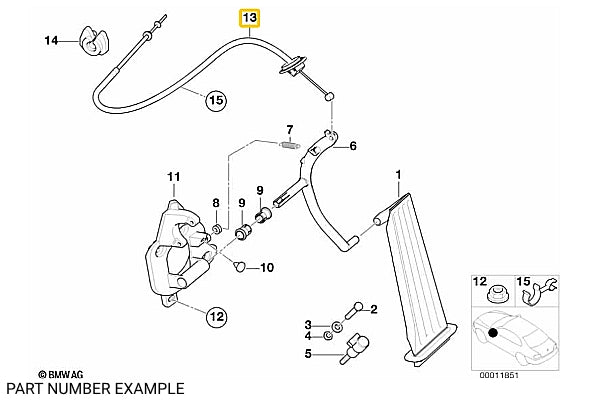 Genuine BMW Bowden Throttle Cable for M52 E46 - 35411164595
