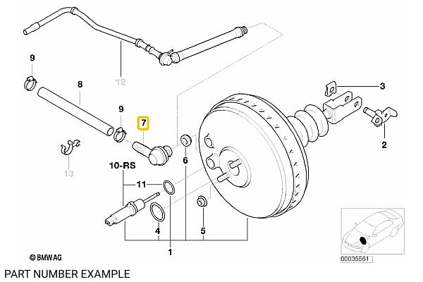 Genuine BMW Brake Booster Check Valve Support - 34331161300