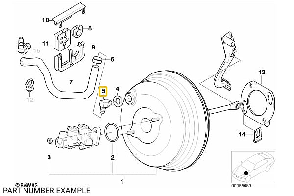 Genuine BMW Brake Booster Check Valve Support - 34331161300