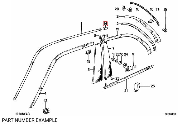 Genuine BMW Chrome Moulding Joint for E30 RHS – 51131884466