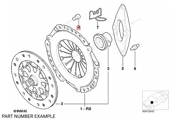 Genuine BMW Clutch Pressure Plate Bolt - 07119906045