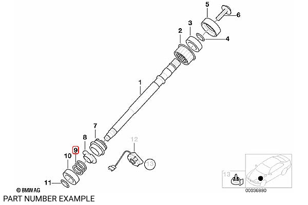 Genuine BMW Compression Spring for Steering Column E36, Z3 – 32331156895