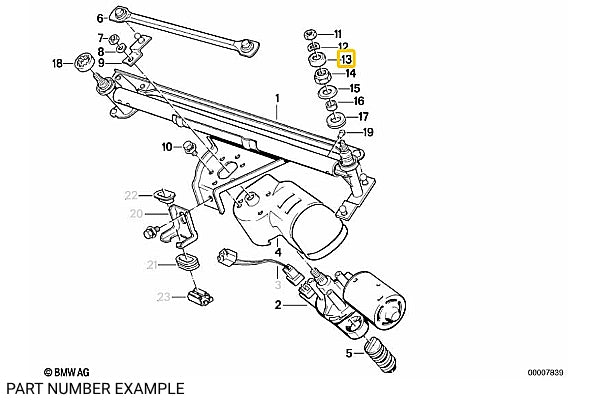 Genuine BMW Cover Cap for Wiper Arm for E28 E30 - 61611370387
