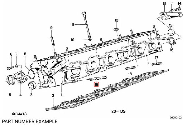 Genuine BMW Cylinder Head Exhaust Stud (M8x70) – 07129908142
