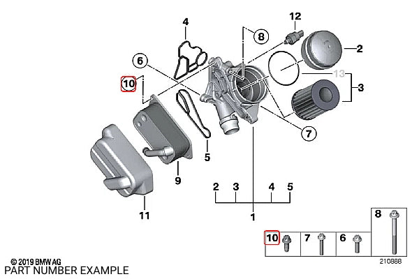 Genuine BMW Engine Oil Cooler Bolt with Ball Stud - 11427543327