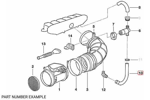 Genuine BMW Idle Control Valve Hose for E36 - 13411738186