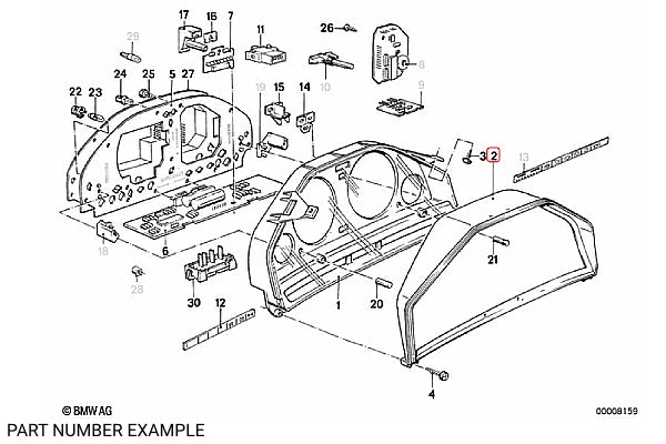 Genuine BMW Instrument Cluster Trim Surround for E30 - 62111368872