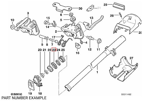 Genuine BMW Joint Link Pan for Steering Column E36, Z3 – 32311159764