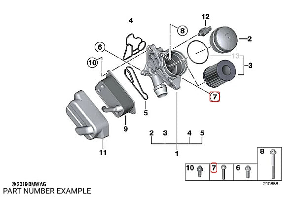 Genuine BMW Oil Filter Housing Bolt (M8x43) - 11427540763