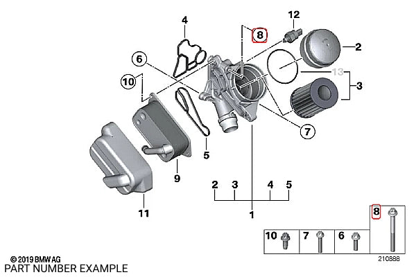 Genuine BMW Oil Filter Housing Bolt (M8x78) - 11427540758