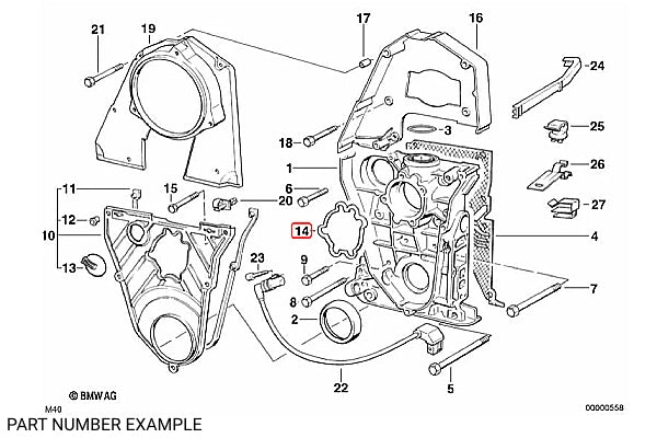 Genuine BMW Profile Gasket for M40 - 11141715334