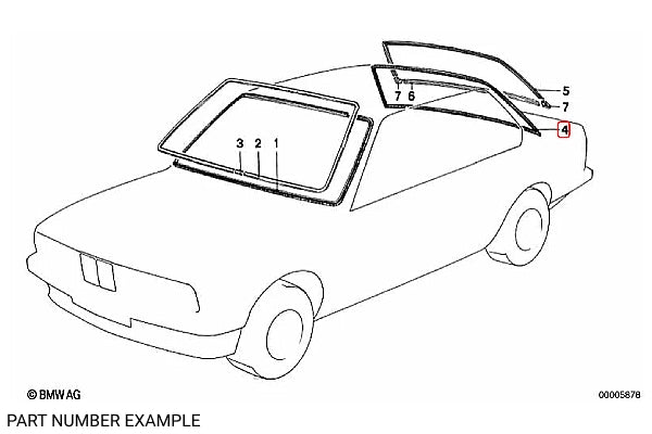 Genuine BMW Rear Window Seal / Weatherstrip for E30 - 51311972249