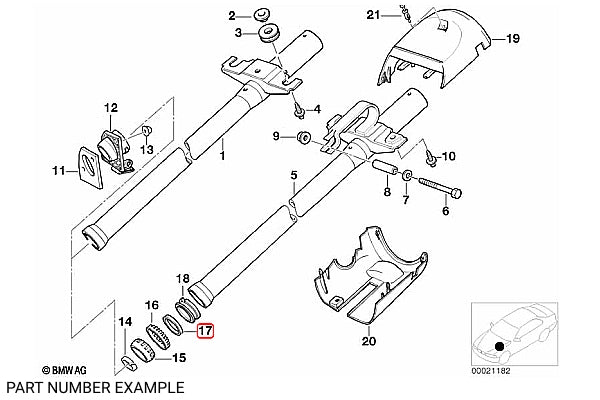 Genuine BMW Rubber Ring for Steering Column E36, Z3 – 32311159763