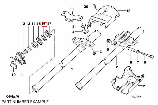 Genuine BMW Rubber Ring for Steering Column E36, Z3 – 32311159763
