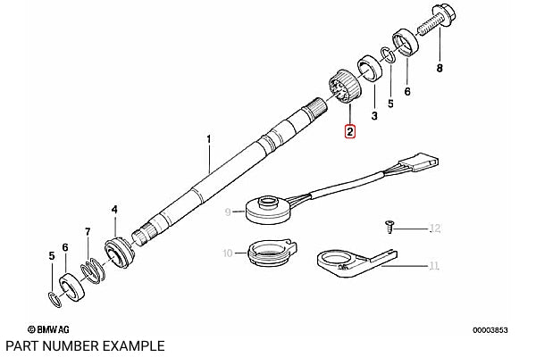 Genuine BMW Spindle Bearing for Steering Column – 32311158835