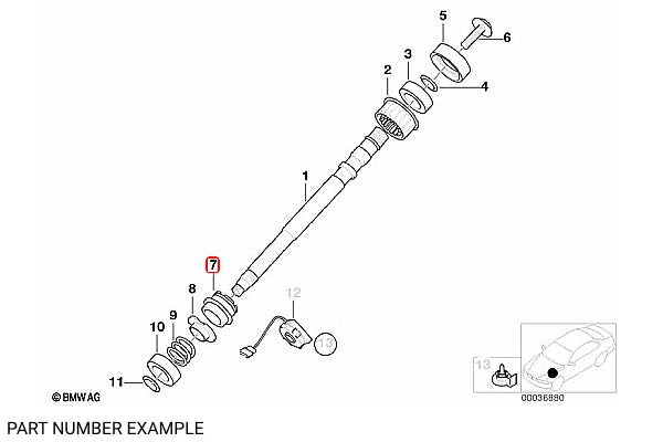 Genuine BMW Steel Spindle Bearing for Steering Column – 32311158686
