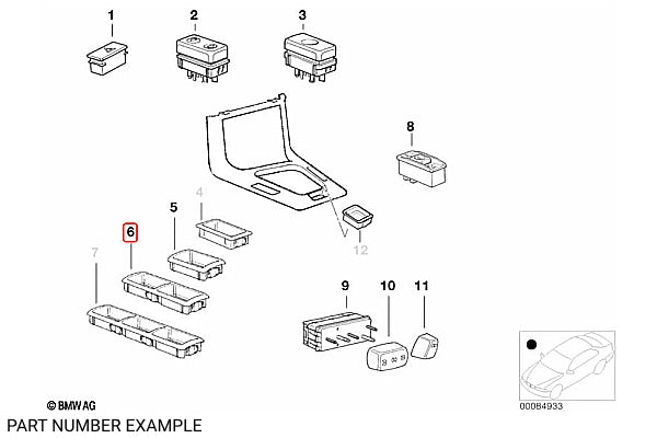 Genuine BMW Switch Frame for E36 – 51168193879