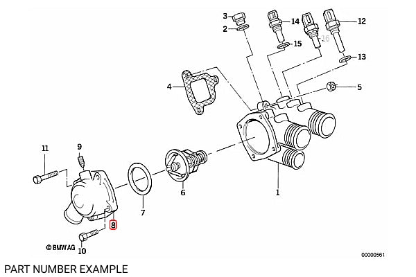 Genuine BMW Thermostat Housing Cover for M30 - 11531268650
