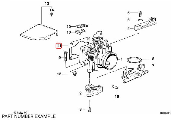 Genuine BMW Throttle Housing Gasket for M40 - 13541727238