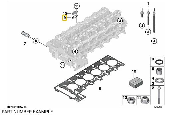 Secondary Air Pump Valve Gasket for N46 N51 N52 N62 - 11727506214