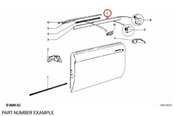 BMW 2002 Metal Clamp for Front Outer Door Trim - 51211819328