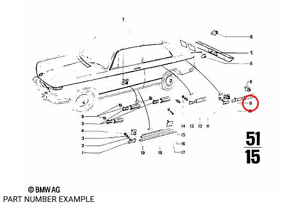 BMW 2002 Metal Fastener for Belt Trim - 51135480117