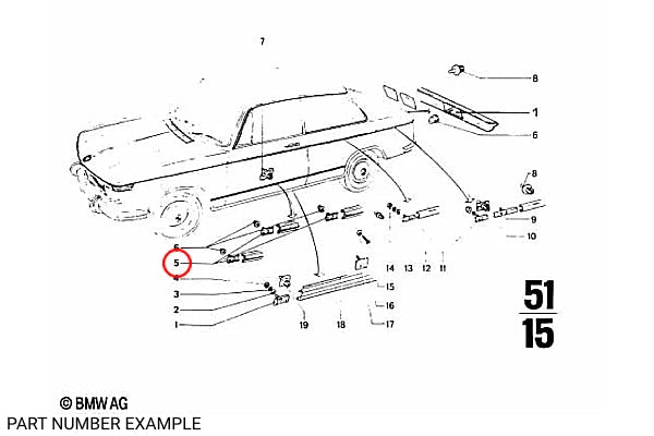 BMW 2002 Metal Fastener for Lower Side Trim - 51131816046