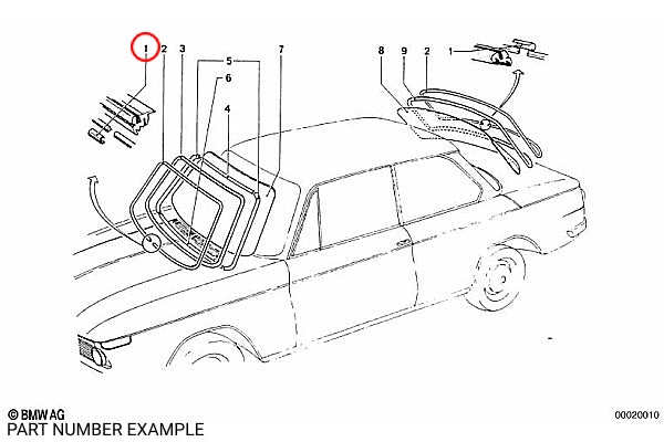 BMW 2002 Windscreen Seal Trim Joiner - 51317440106