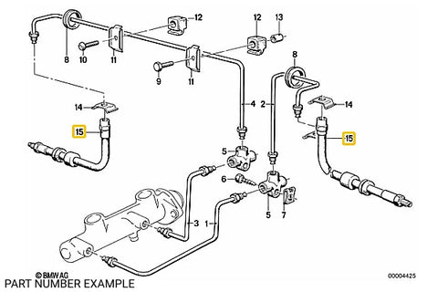 BMW Brake Hose for E24 E28 - 34321159889