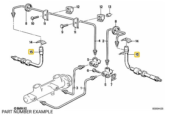 BMW Brake Hose for E24 E28 - 34321159889