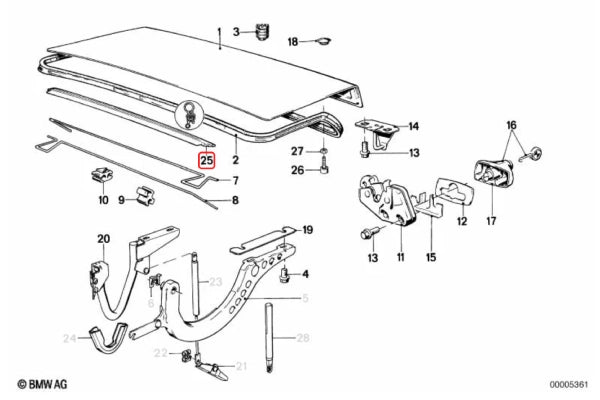 BMW E30 M3 Boot Seal - 51241933793