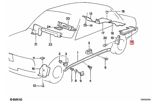 BMW E30 M3 Left Hand Rear Wheel Arch Covering - 51711933897