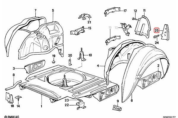 BMW E30 M3 Left Hand Rear Wheel Housing Cover - 51711961929