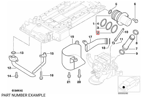 BMW Elring Oil Pump O-Ring for S62 (39.34x44.58x2.62) - 11137830114