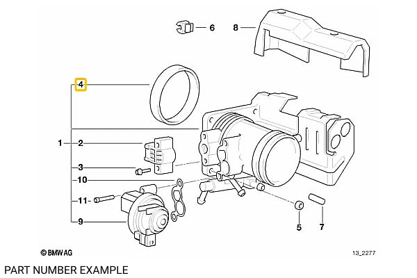 BMW Elring Throttle Body Gasket M5x S5x – 11611716174