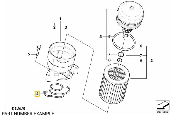 BMW Oil Filter Housing Gasket for N4x - 11427508971